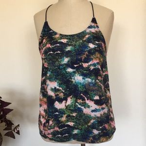 H&M racer back high low printed top, labeled 6 but fits like 2 or 4